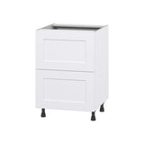 Hugo&Borg Jolie 24-in W x 34.5-in H x 24-in D Warm White 2-Drawer Base Fully Assembled Cabinet