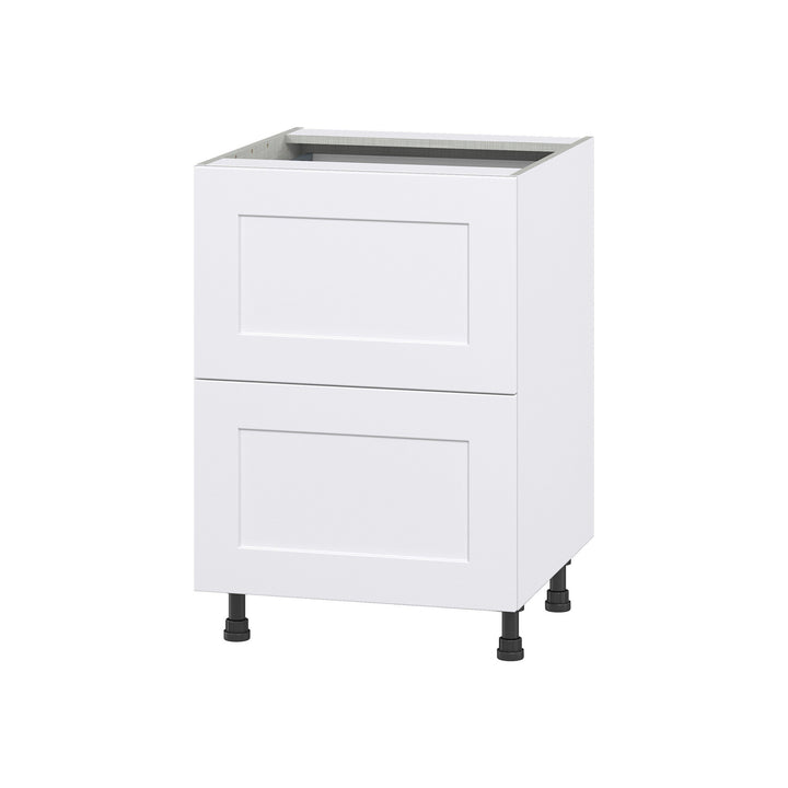 Hugo&Borg Jolie 24-in W x 34.5-in H x 24-in D Warm White 2-Drawer Base Fully Assembled Cabinet
