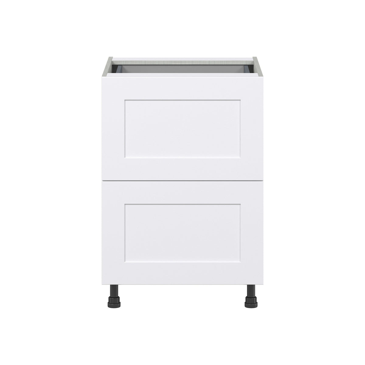 Hugo&Borg Jolie 24-in W x 34.5-in H x 24-in D Warm White 2-Drawer Base Fully Assembled Cabinet