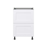 Hugo&Borg Jolie 24-in W x 34.5-in H x 24-in D Warm White 2-Drawer Base Fully Assembled Cabinet