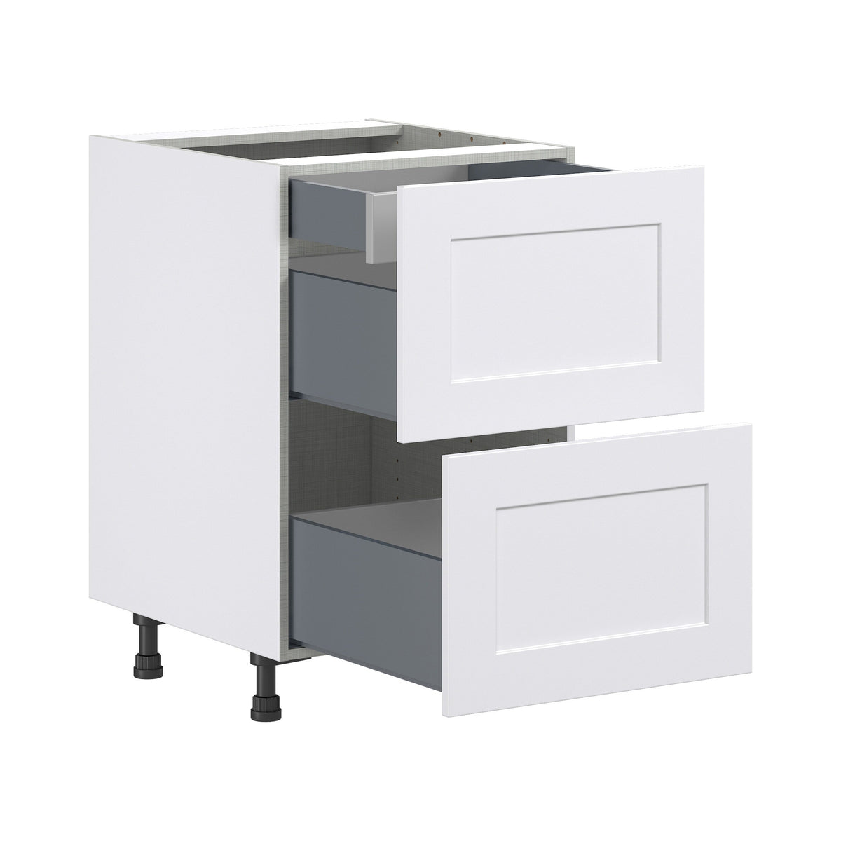 Hugo&Borg Jolie 24-in W x 34.5-in H x 24-in D Warm White 2-Drawer Base Fully Assembled Cabinet