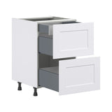 Hugo&Borg Jolie 24-in W x 34.5-in H x 24-in D Warm White 2-Drawer Base Fully Assembled Cabinet