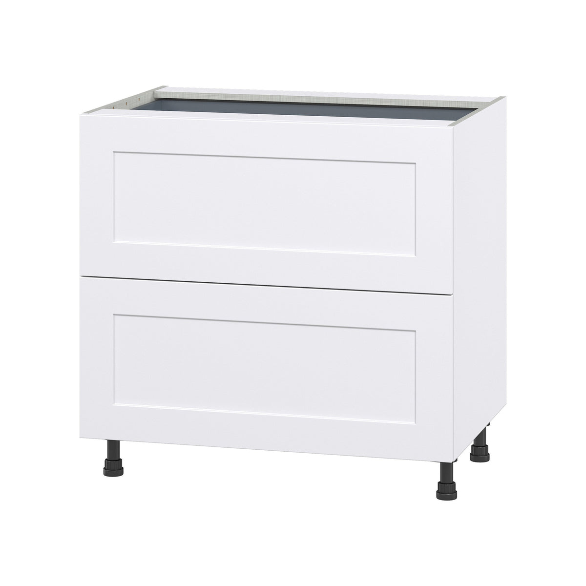 Hugo&Borg Jolie 36-in W x 34.5-in H x 24-in D Warm White 2-Drawer Base Fully Assembled Cabinet
