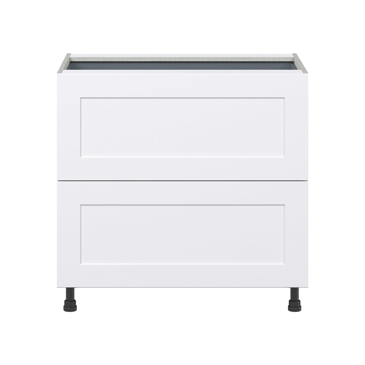 Hugo&Borg Jolie 36-in W x 34.5-in H x 24-in D Warm White 2-Drawer Base Fully Assembled Cabinet