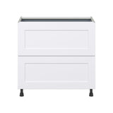 Hugo&Borg Jolie 36-in W x 34.5-in H x 24-in D Warm White 2-Drawer Base Fully Assembled Cabinet