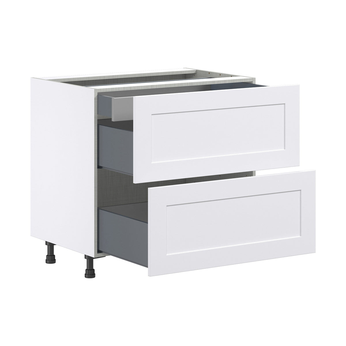 Hugo&Borg Jolie 36-in W x 34.5-in H x 24-in D Warm White 2-Drawer Base Fully Assembled Cabinet
