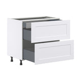 Hugo&Borg Jolie 36-in W x 34.5-in H x 24-in D Warm White 2-Drawer Base Fully Assembled Cabinet