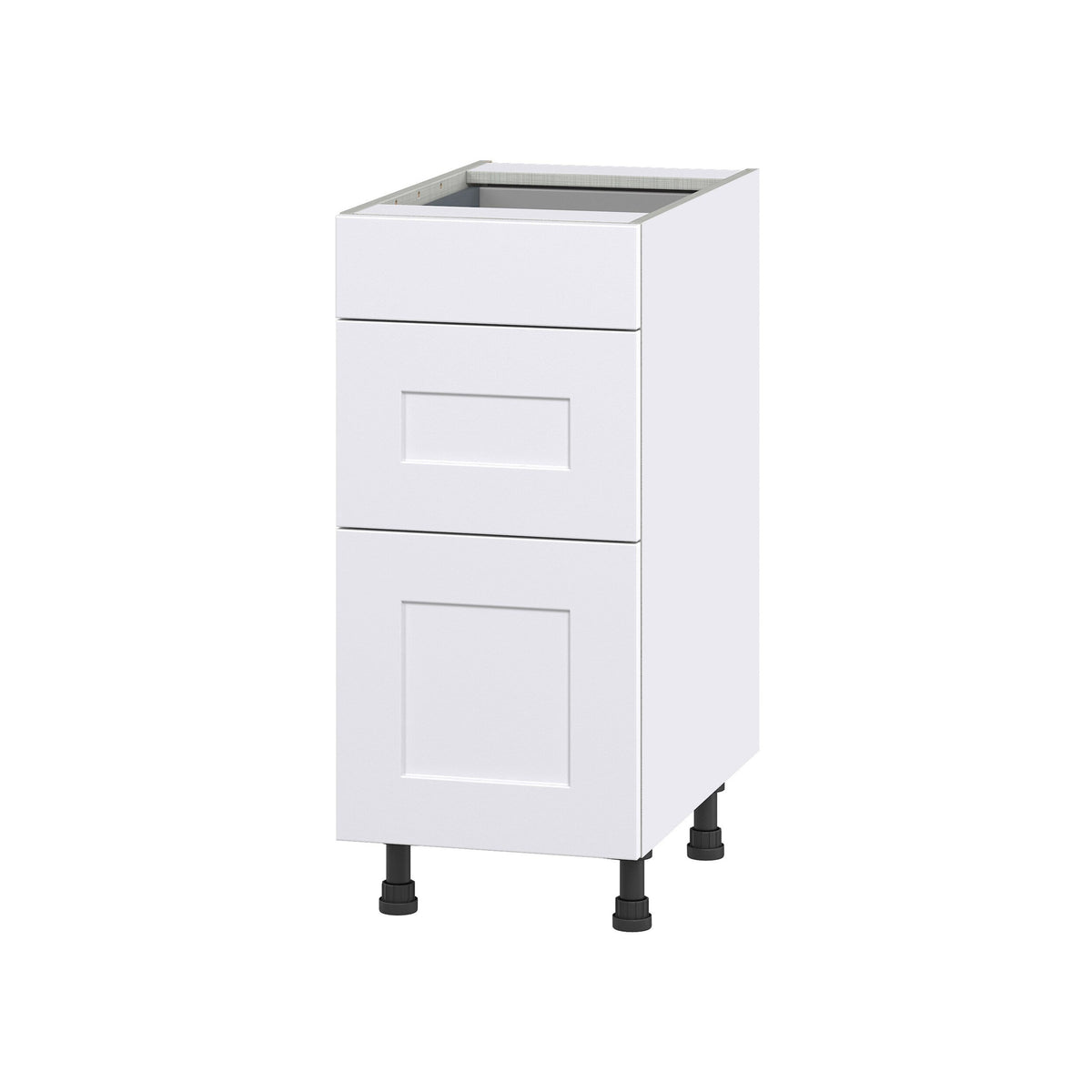 Hugo&Borg Jolie 15-in W x 34.5-in H x 24-in D Warm White 3-Drawer Base Fully Assembled Cabinet