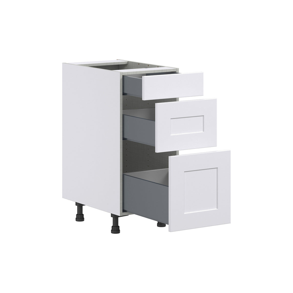 Hugo&Borg Jolie 15-in W x 34.5-in H x 24-in D Warm White 3-Drawer Base Fully Assembled Cabinet