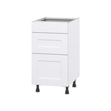 Hugo&Borg Jolie 18-in W x 34.5-in H x 25-in D Warm White 3-Drawer Base Fully Assembled Cabinet