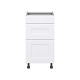 Hugo&Borg Jolie 18-in W x 34.5-in H x 25-in D Warm White 3-Drawer Base Fully Assembled Cabinet