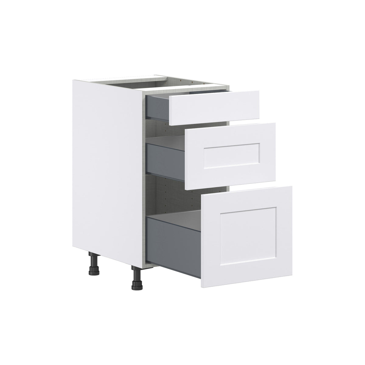 Hugo&Borg Jolie 18-in W x 34.5-in H x 25-in D Warm White 3-Drawer Base Fully Assembled Cabinet