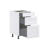 Hugo&Borg Jolie 18-in W x 34.5-in H x 25-in D Warm White 3-Drawer Base Fully Assembled Cabinet
