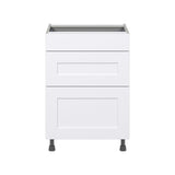 Hugo&Borg Jolie 24-in W x 34.5-in H x 24-in D Warm White 3-Drawer Base Fully Assembled Cabinet