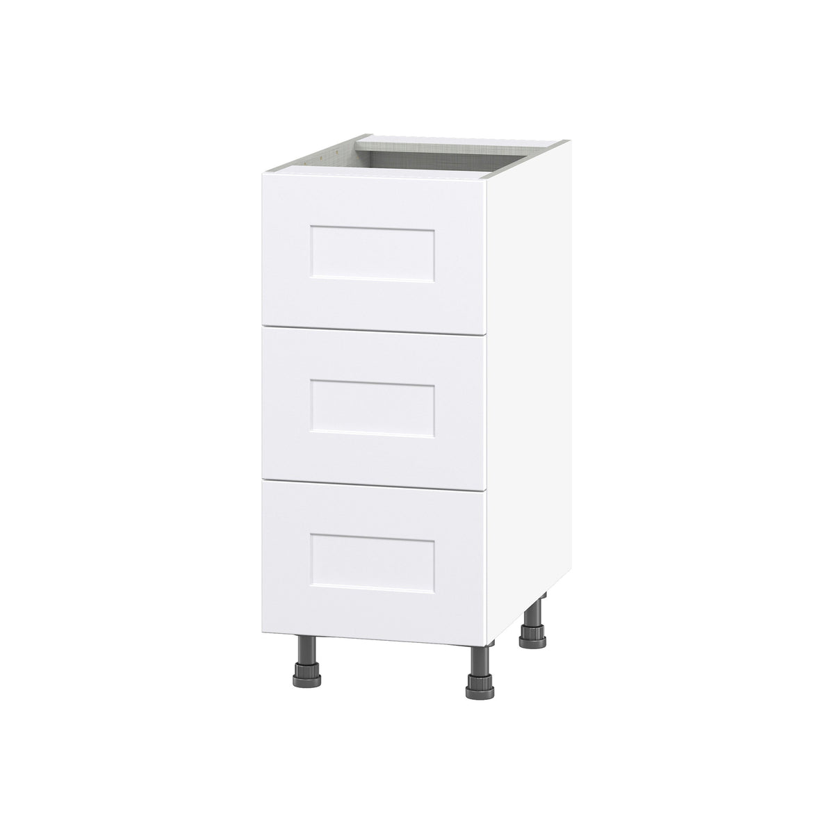 Hugo&Borg Jolie 15-in W x 34.5-in H x 24-in D Warm White 3-Drawer Base Fully Assembled Cabinet