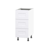 Hugo&Borg Jolie 15-in W x 34.5-in H x 24-in D Warm White 3-Drawer Base Fully Assembled Cabinet
