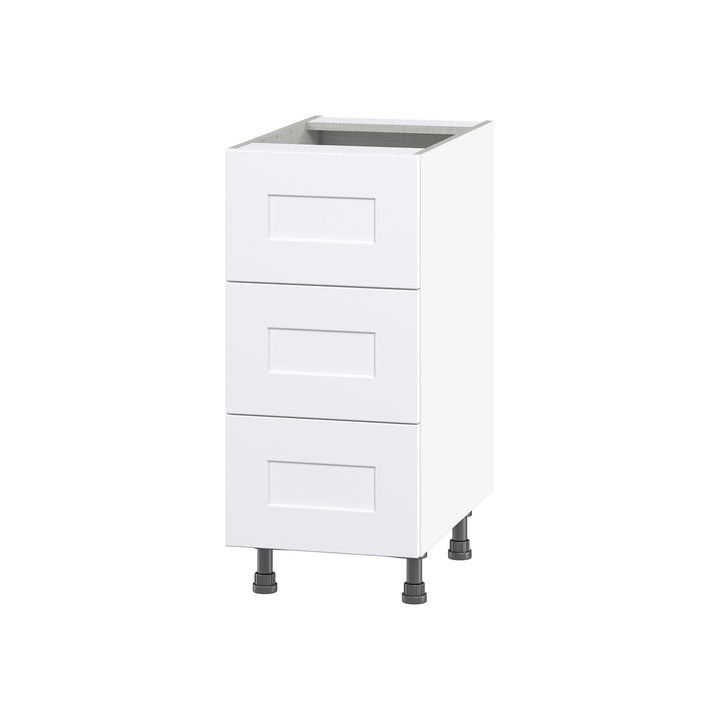 Hugo&Borg Jolie 15-in W x 34.5-in H x 24-in D Warm White 3-Drawer Base Fully Assembled Cabinet