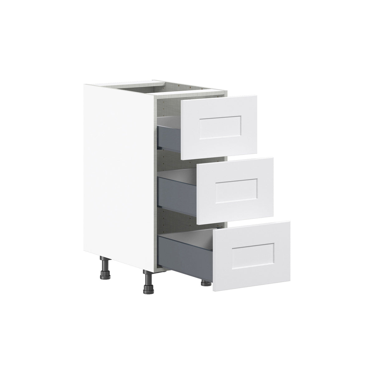 Hugo&Borg Jolie 15-in W x 34.5-in H x 24-in D Warm White 3-Drawer Base Fully Assembled Cabinet