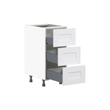 Hugo&Borg Jolie 15-in W x 34.5-in H x 24-in D Warm White 3-Drawer Base Fully Assembled Cabinet