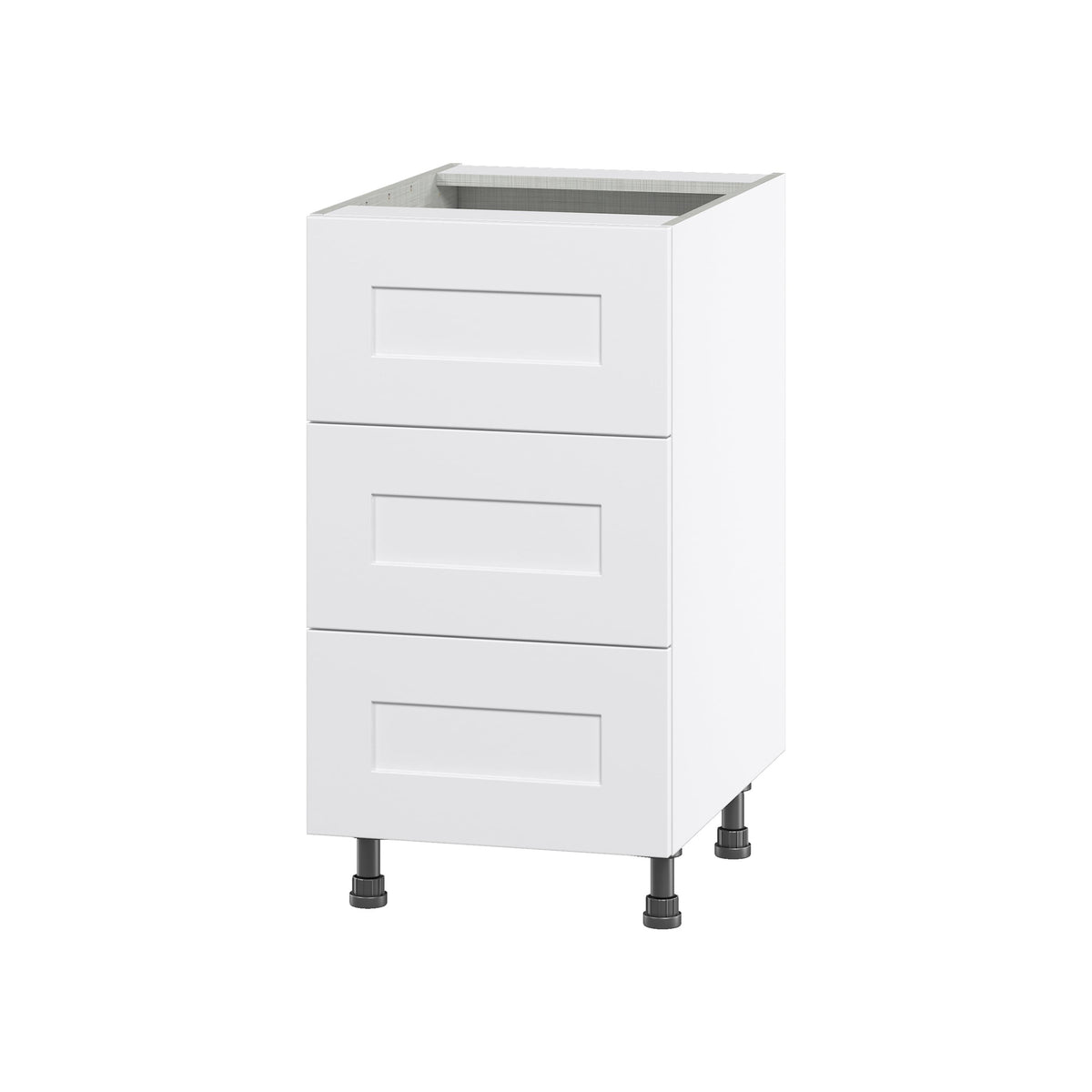 Hugo&Borg Jolie 18-in W x 34.5-in H x 24-in D Warm White 3-Drawer Base Fully Assembled Cabinet