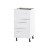 Hugo&Borg Jolie 18-in W x 34.5-in H x 24-in D Warm White 3-Drawer Base Fully Assembled Cabinet