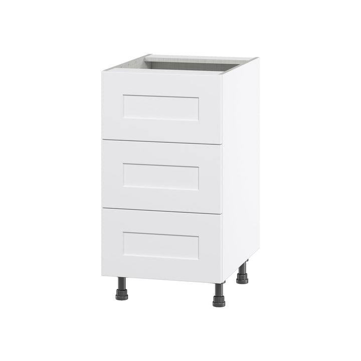 Hugo&Borg Jolie 18-in W x 34.5-in H x 24-in D Warm White 3-Drawer Base Fully Assembled Cabinet