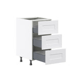 Hugo&Borg Jolie 18-in W x 34.5-in H x 24-in D Warm White 3-Drawer Base Fully Assembled Cabinet