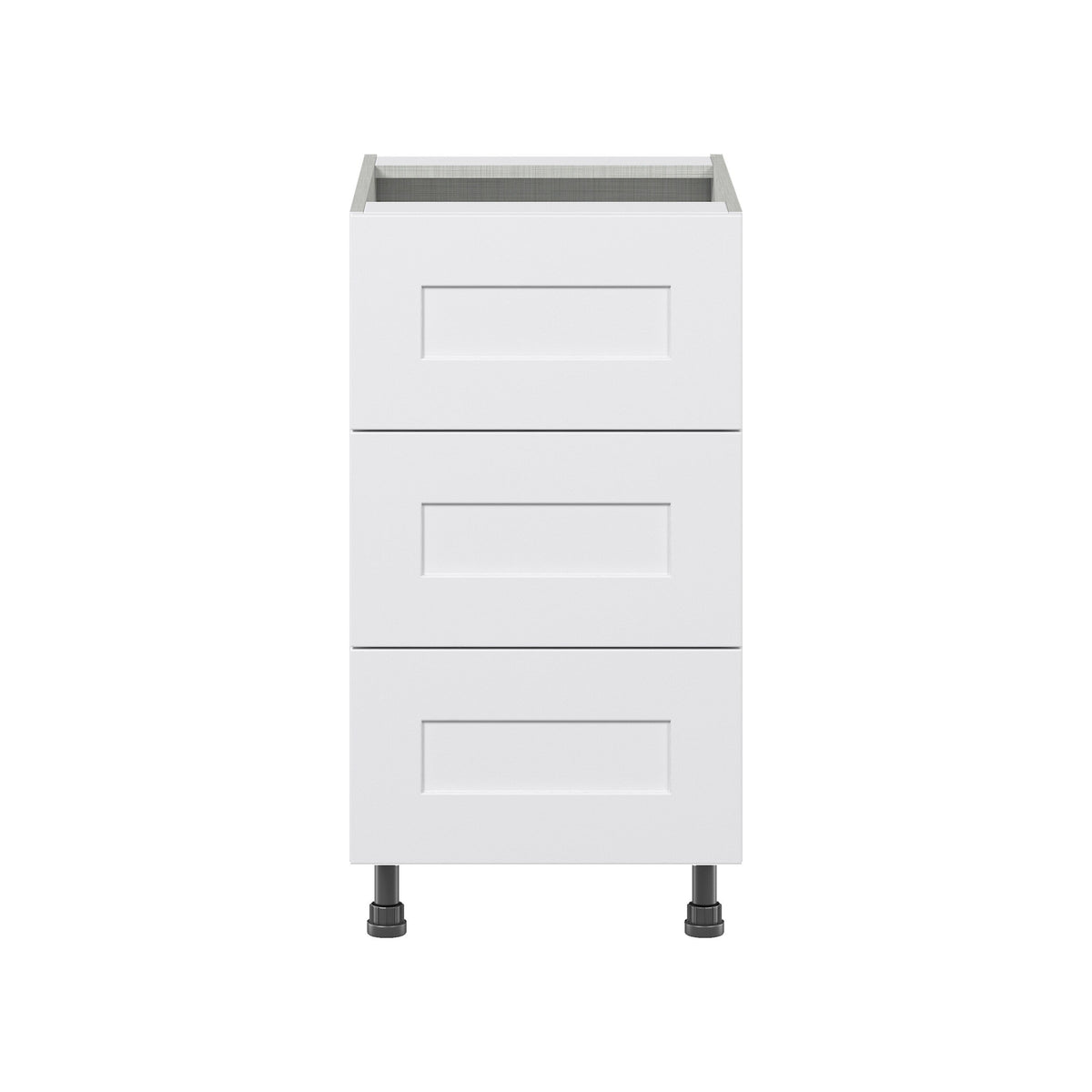 Hugo&Borg Jolie 18-in W x 34.5-in H x 24-in D Warm White 3-Drawer Base Fully Assembled Cabinet