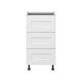 Hugo&Borg Jolie 18-in W x 34.5-in H x 24-in D Warm White 3-Drawer Base Fully Assembled Cabinet