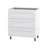 Hugo&Borg Jolie 30-in W x 34.5-in H x 24-in D Warm White 3-Drawer Base Fully Assembled Cabinet