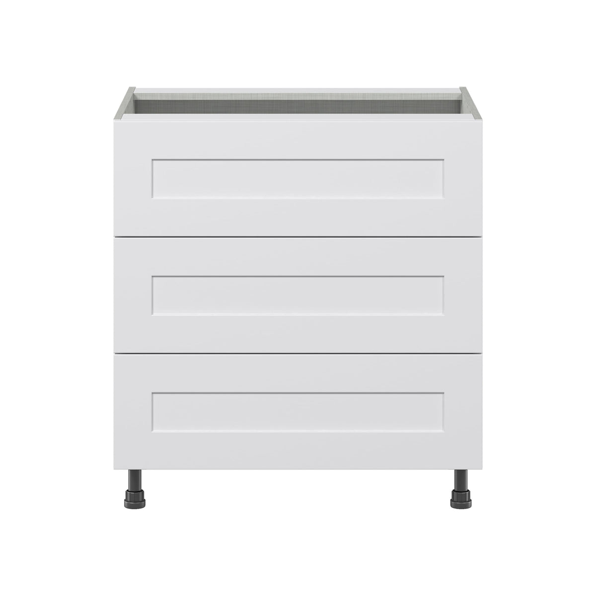 Hugo&Borg Jolie 30-in W x 34.5-in H x 24-in D Warm White 3-Drawer Base Fully Assembled Cabinet