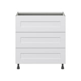 Hugo&Borg Jolie 30-in W x 34.5-in H x 24-in D Warm White 3-Drawer Base Fully Assembled Cabinet