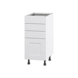 Hugo&Borg Jolie 15-in W x 34.5-in H x 25-in D Warm White 4-Drawer Base Fully Assembled Cabinet