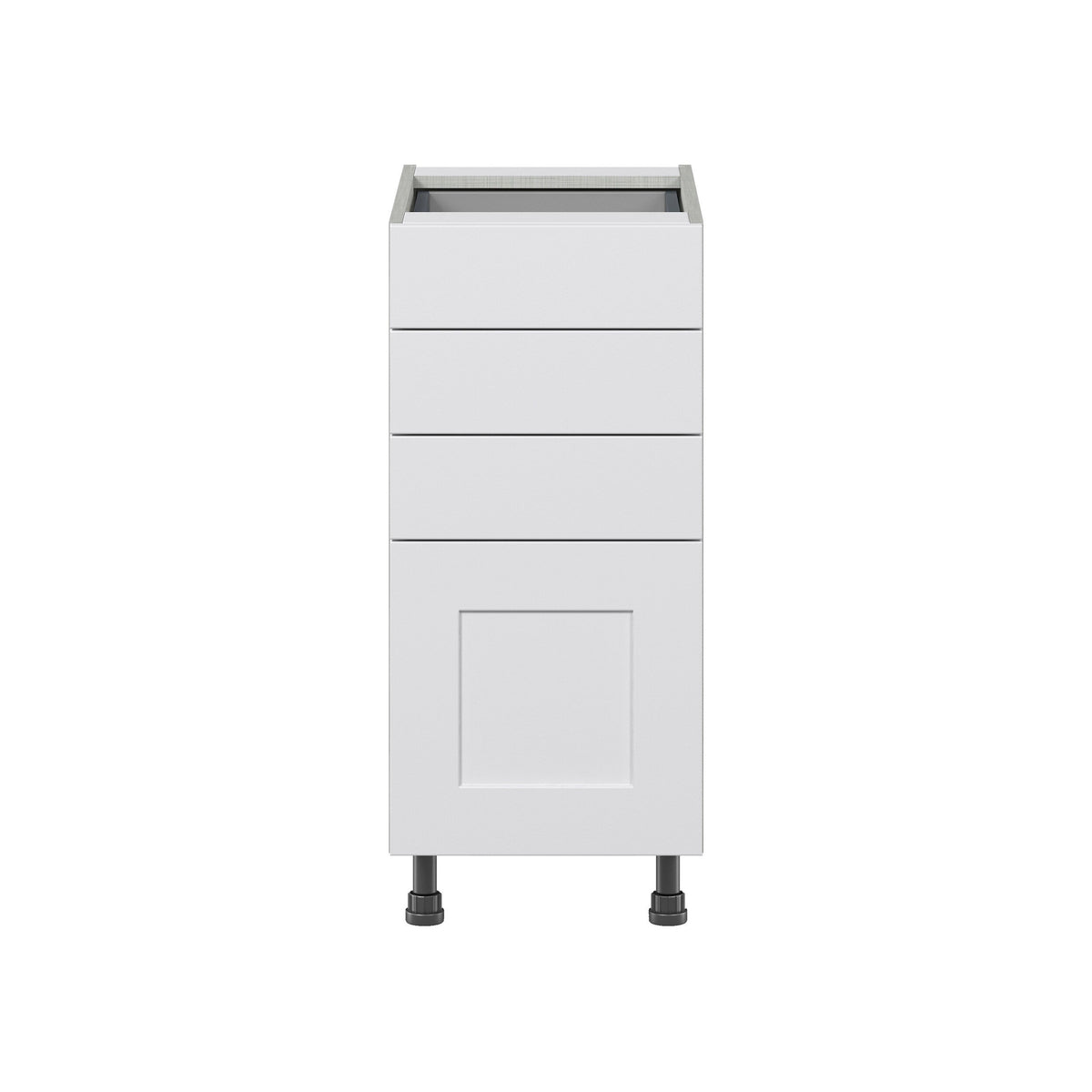 Hugo&Borg Jolie 15-in W x 34.5-in H x 25-in D Warm White 4-Drawer Base Fully Assembled Cabinet