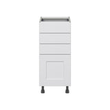 Hugo&Borg Jolie 15-in W x 34.5-in H x 25-in D Warm White 4-Drawer Base Fully Assembled Cabinet