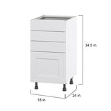 Hugo&Borg Jolie 18-in W x 34.5-in H x 24-in D Warm White 4-Drawer Base Fully Assembled Cabinet