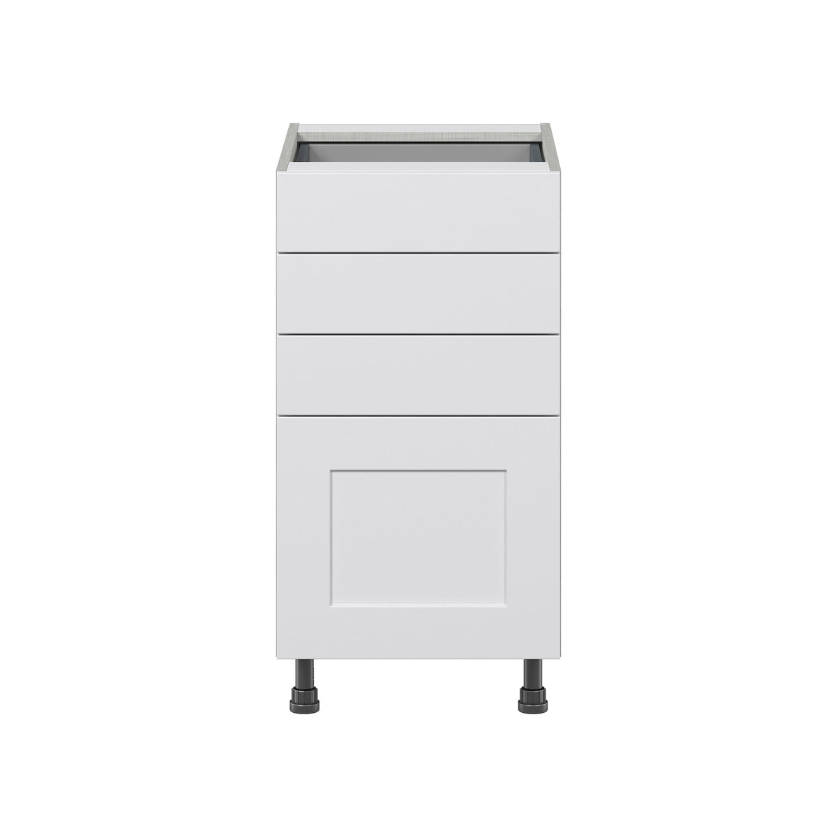Hugo&Borg Jolie 18-in W x 34.5-in H x 24-in D Warm White 4-Drawer Base Fully Assembled Cabinet