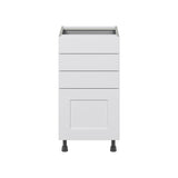 Hugo&Borg Jolie 18-in W x 34.5-in H x 24-in D Warm White 4-Drawer Base Fully Assembled Cabinet