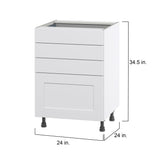 Hugo&Borg Jolie 24-in W x 34.5-in H x 24-in D Warm White 4-Drawer Base Fully Assembled Cabinet