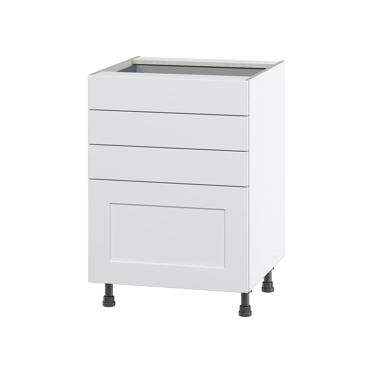 Hugo&Borg Jolie 24-in W x 34.5-in H x 24-in D Warm White 4-Drawer Base Fully Assembled Cabinet