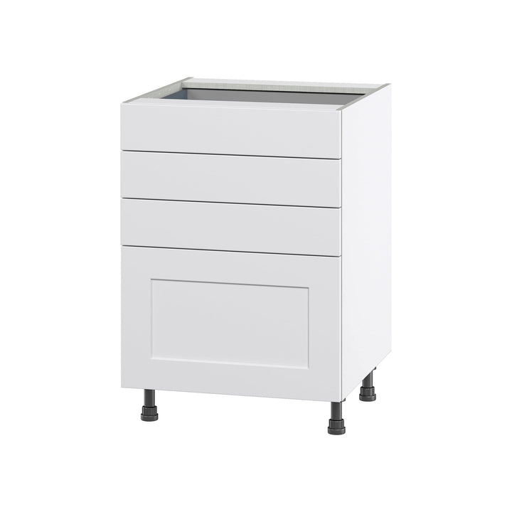 Hugo&Borg Jolie 24-in W x 34.5-in H x 24-in D Warm White 4-Drawer Base Fully Assembled Cabinet