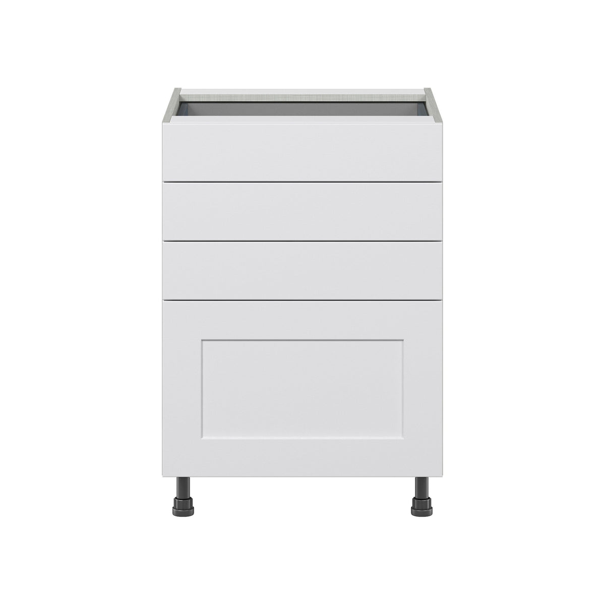 Hugo&Borg Jolie 24-in W x 34.5-in H x 24-in D Warm White 4-Drawer Base Fully Assembled Cabinet