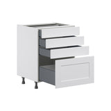 Hugo&Borg Jolie 24-in W x 34.5-in H x 24-in D Warm White 4-Drawer Base Fully Assembled Cabinet