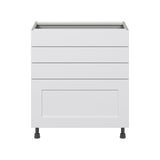 Hugo&Borg Jolie 30-in W x 34.5-in H x 24-in D Warm White 4-Drawer Base Fully Assembled Cabinet