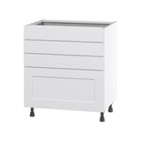 Hugo&Borg Jolie 30-in W x 34.5-in H x 24-in D Warm White 4-Drawer Base Fully Assembled Cabinet