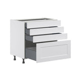 Hugo&Borg Jolie 36-in W x 34.5-in H x 24-in D Warm White 4-Drawer Base Fully Assembled Cabinet