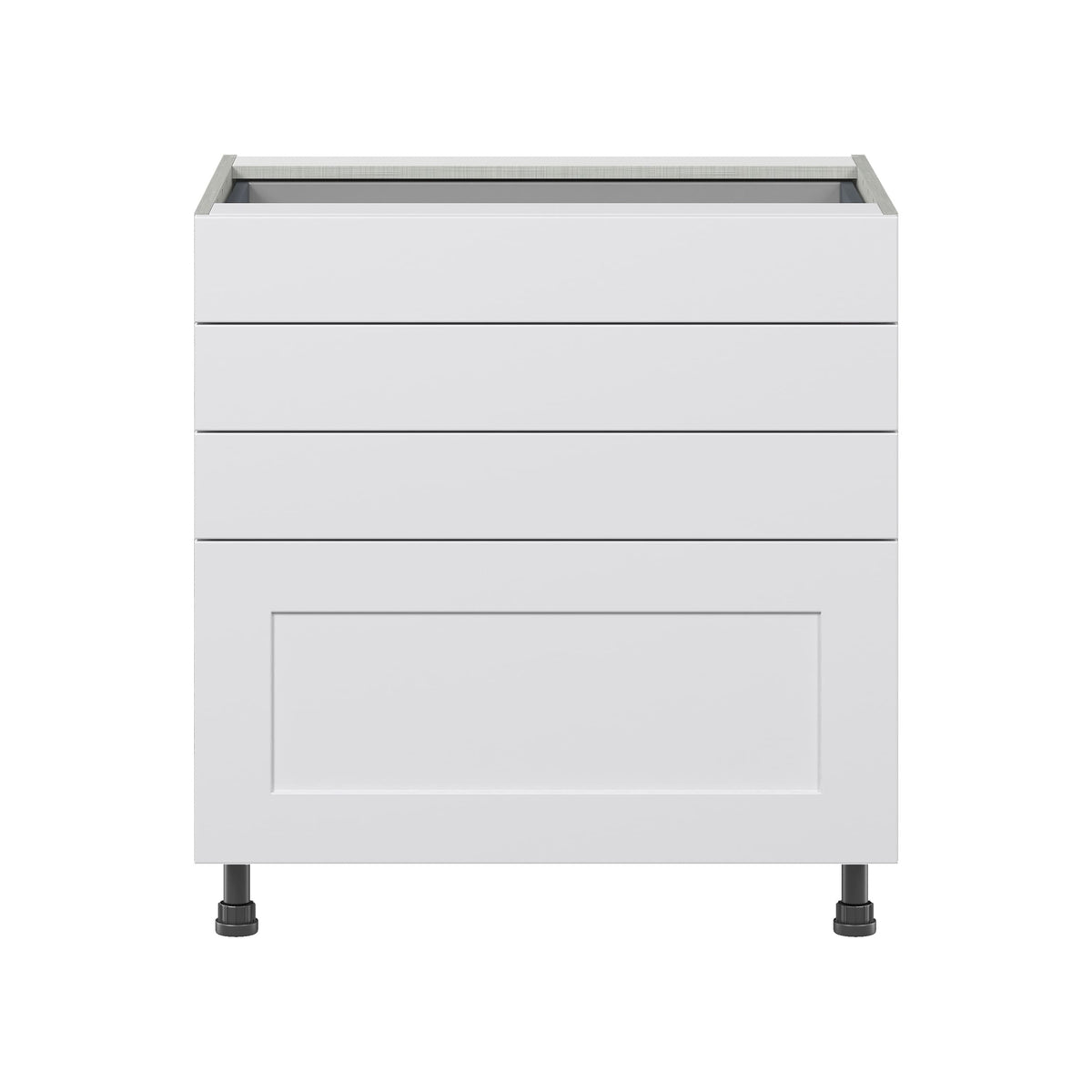 Hugo&Borg Jolie 36-in W x 34.5-in H x 24-in D Warm White 4-Drawer Base Fully Assembled Cabinet