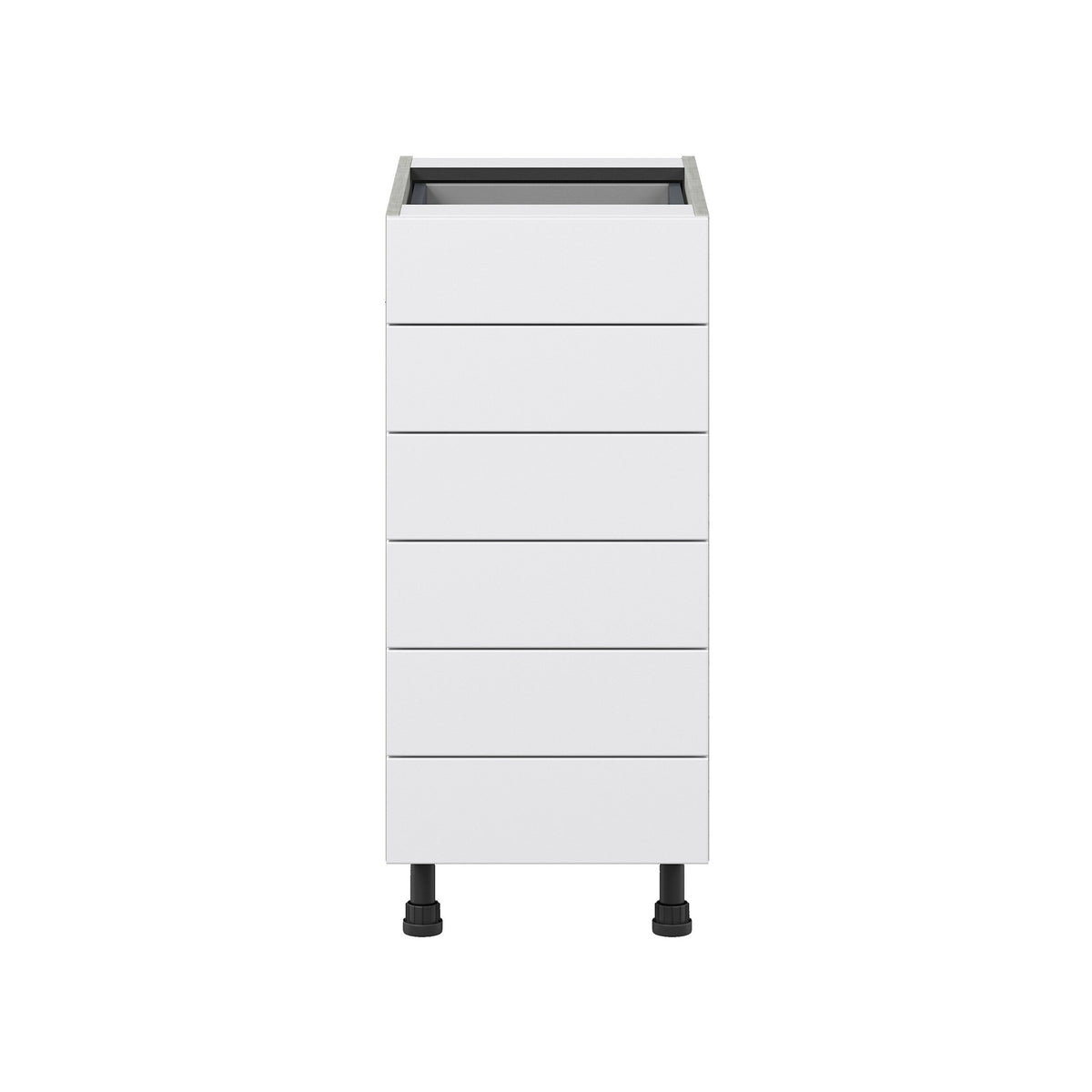 Hugo&Borg Jolie 15-in W x 34.5-in H x 24-in D Warm White 6-Drawer Base Fully Assembled Cabinet