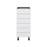 Hugo&Borg Jolie 15-in W x 34.5-in H x 24-in D Warm White 6-Drawer Base Fully Assembled Cabinet