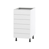 Hugo&Borg Jolie 18-in W x 34.5-in H x 24-in D Warm White 6-Drawer Base Fully Assembled Cabinet